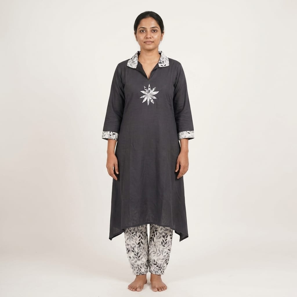 Black Cotton Co-ord Set