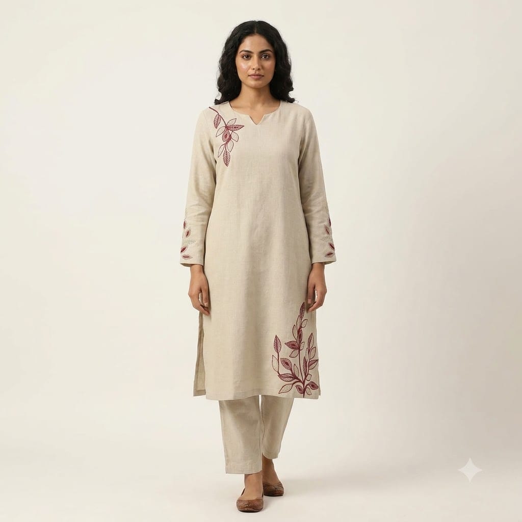 Beige Modal Fabric Co-ord Set | 11339