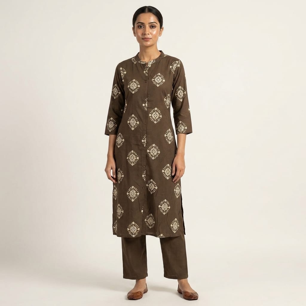 Brown Rayon Co-ord Set
