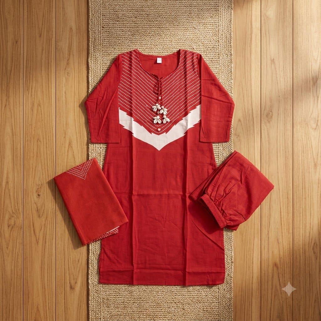Red Cotton Salwar | 11418