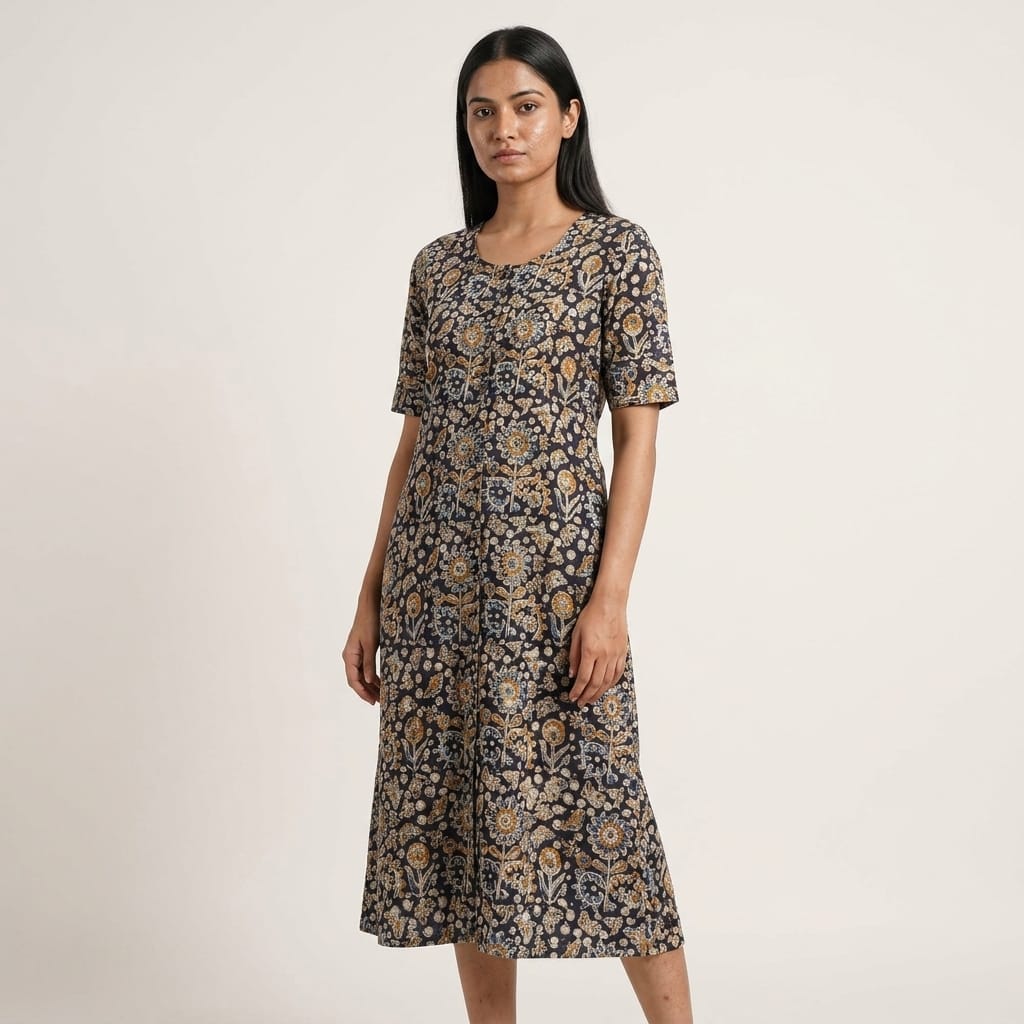Black Kalamkari Kurti