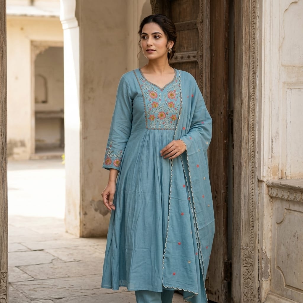 Blue Chanderi Salwar | 11289