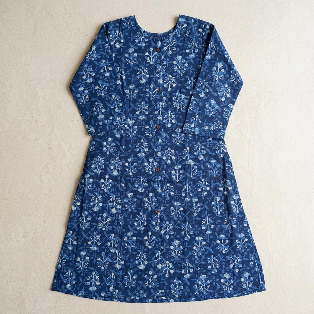 Blue Cotton Kurti