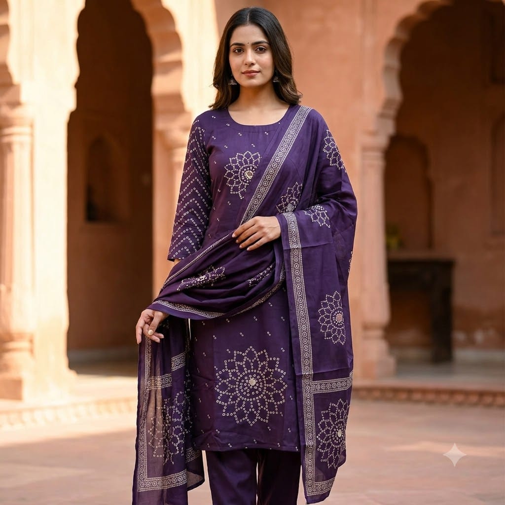 Purple Cotton Silk Salwar | 11425