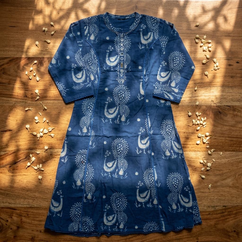 Blue Cotton Kurti