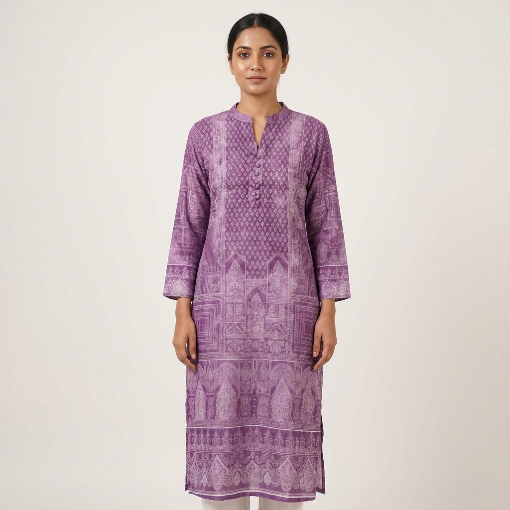 Purple Cotton Kurti