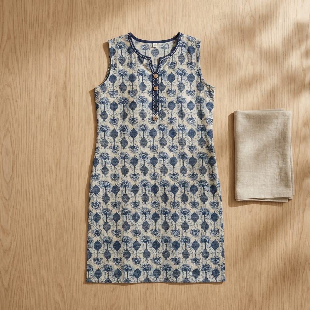 Beige Cotton Kurti