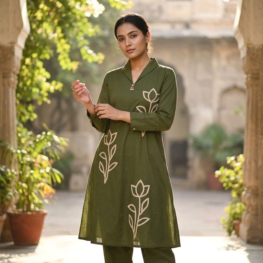 Green Cotton Co-ord Set