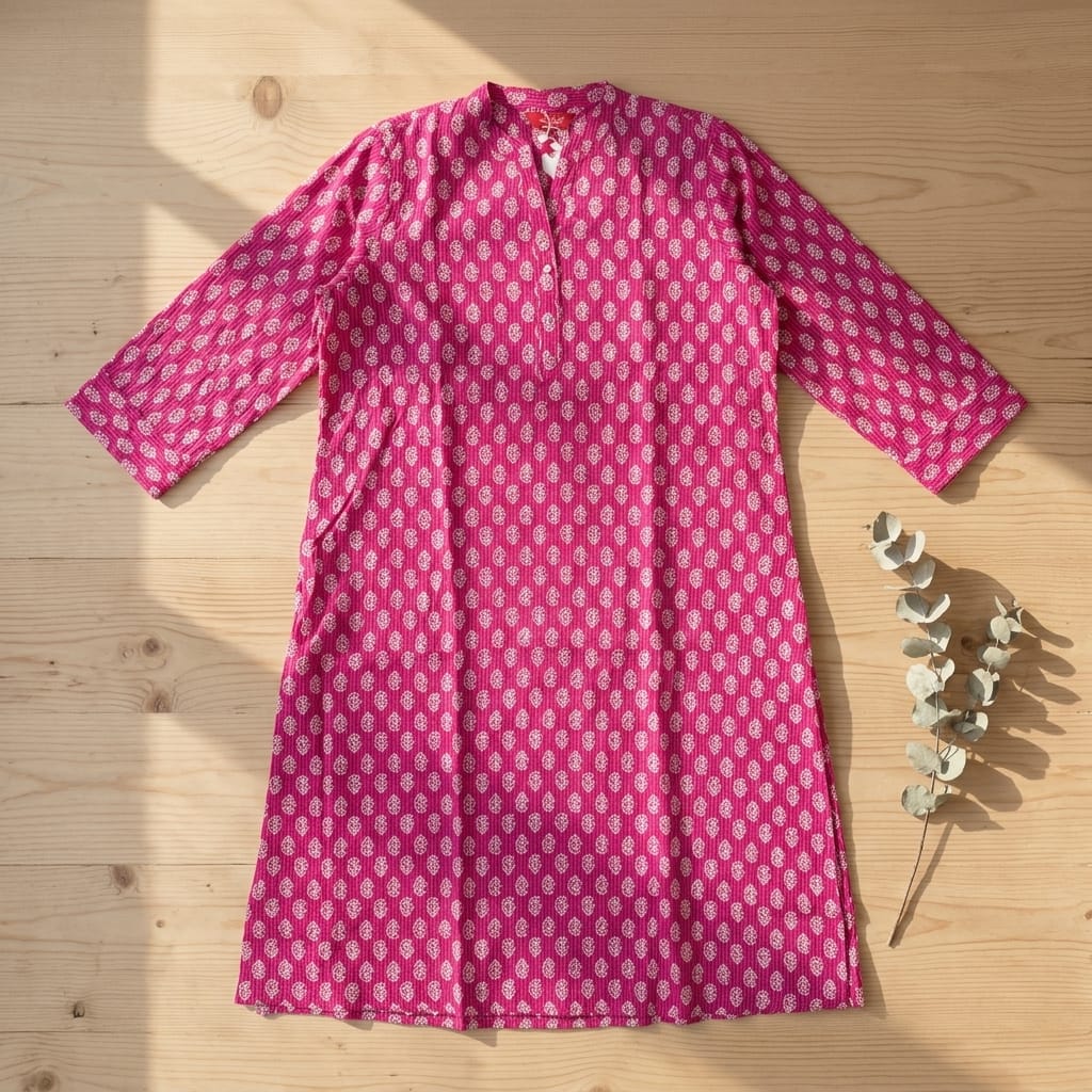 Pink Cotton Kurti