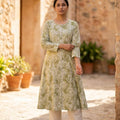 Olive Green Cotton Kurti