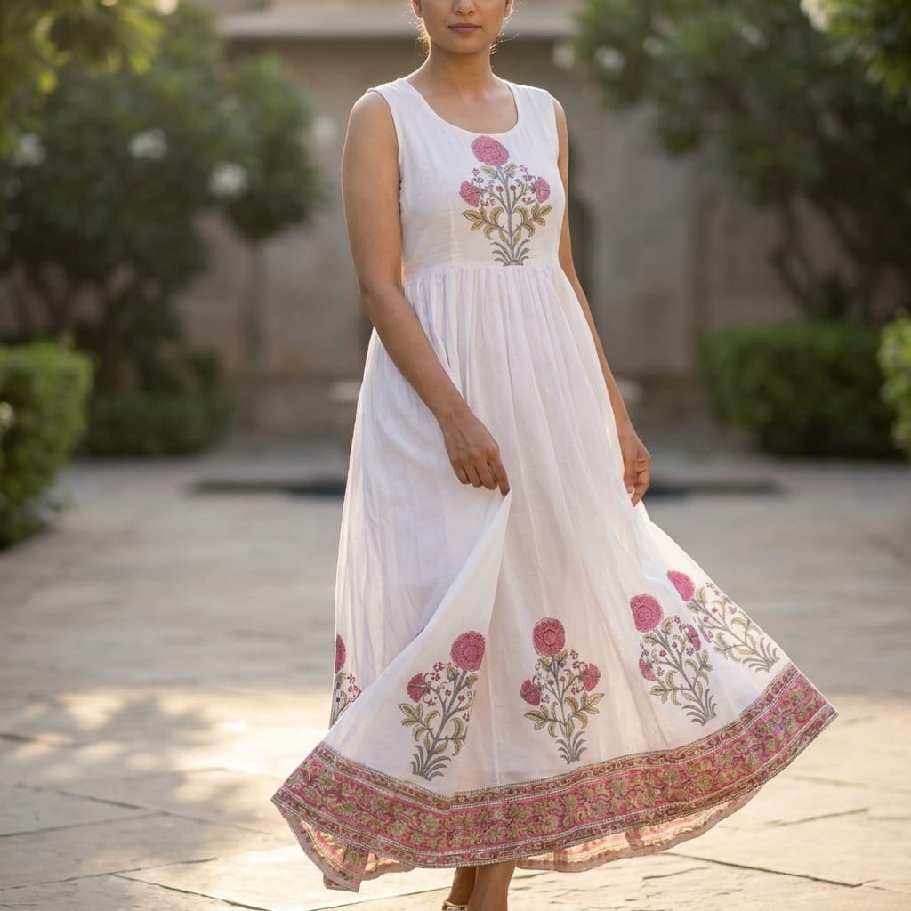 White Cotton Silk Top