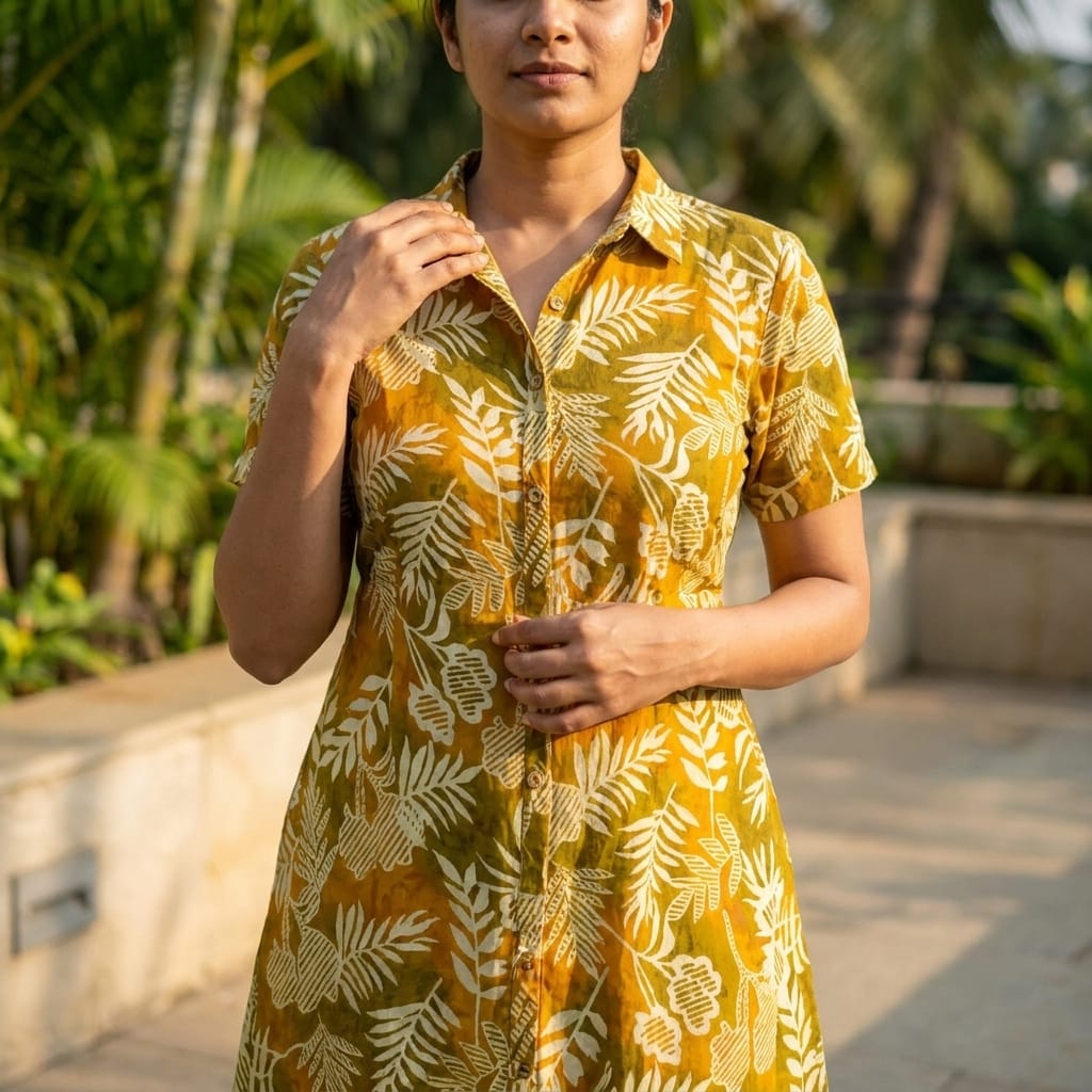 Mustard Rayon Kurti