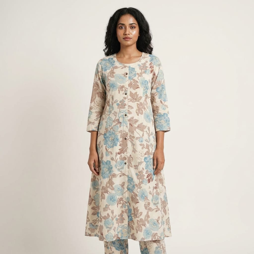 Cream Cotton Co-ord Set