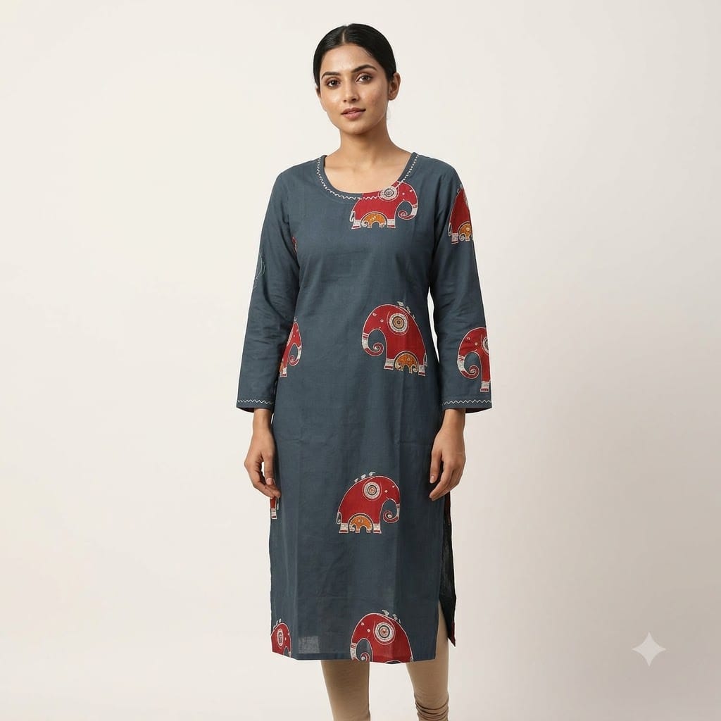 Blue Cotton Kurti | 11447