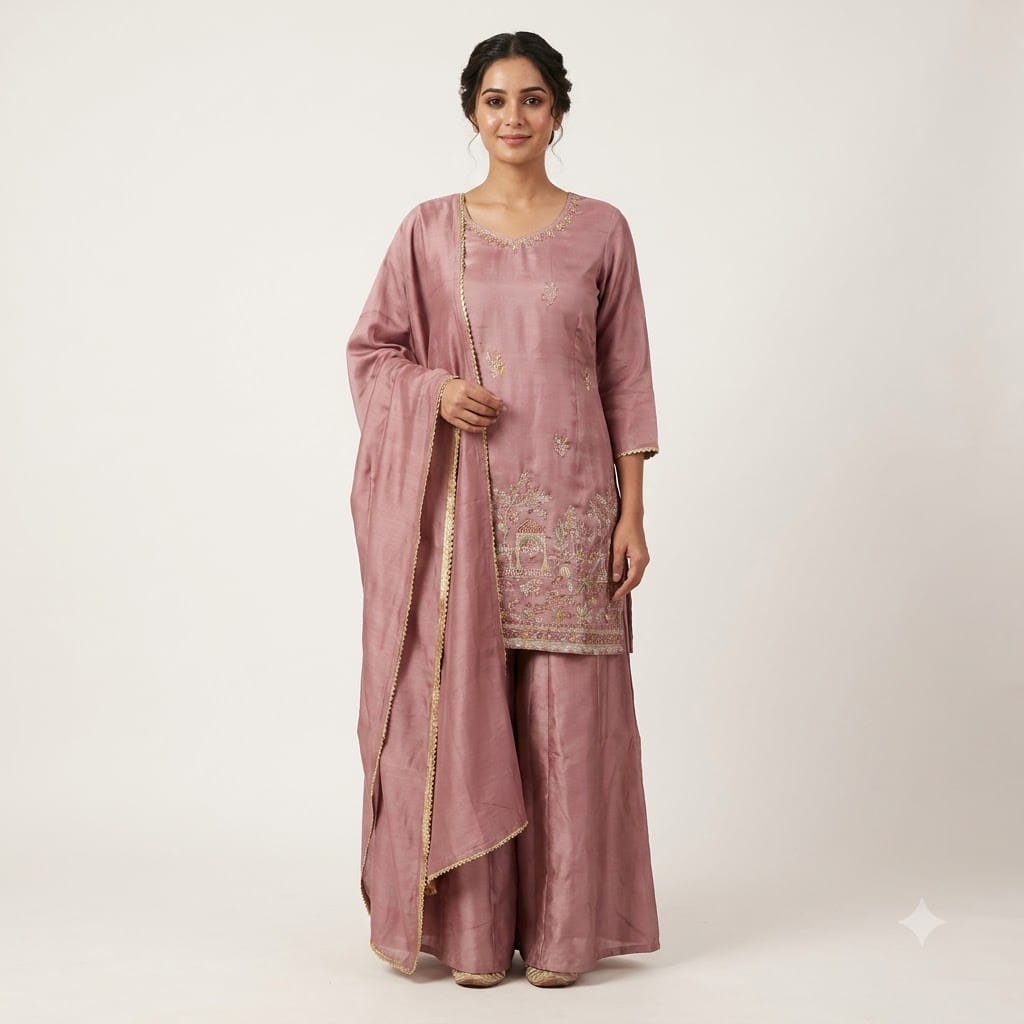 Peach Silk Salwar | 10818