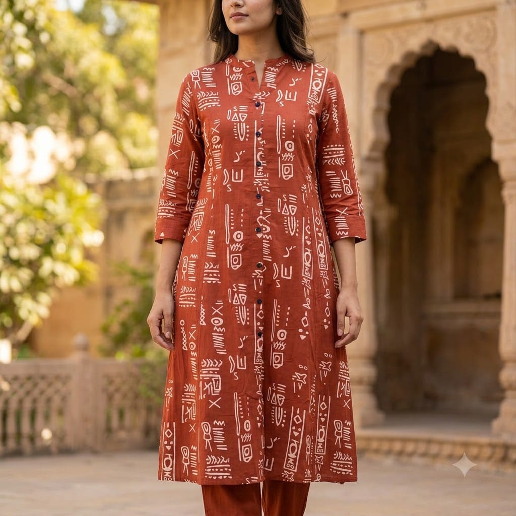 Rust Orange Cotton Co-ord Set | 11361