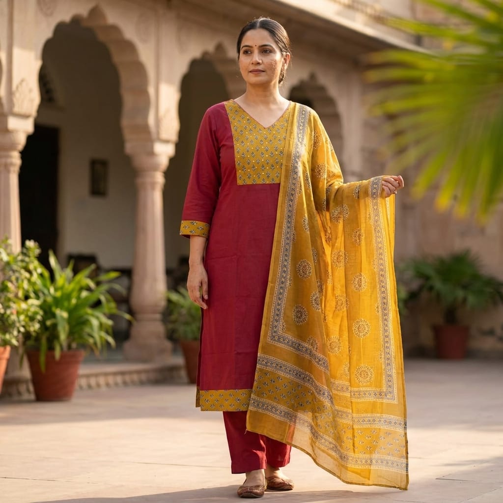 Red Cotton Salwar