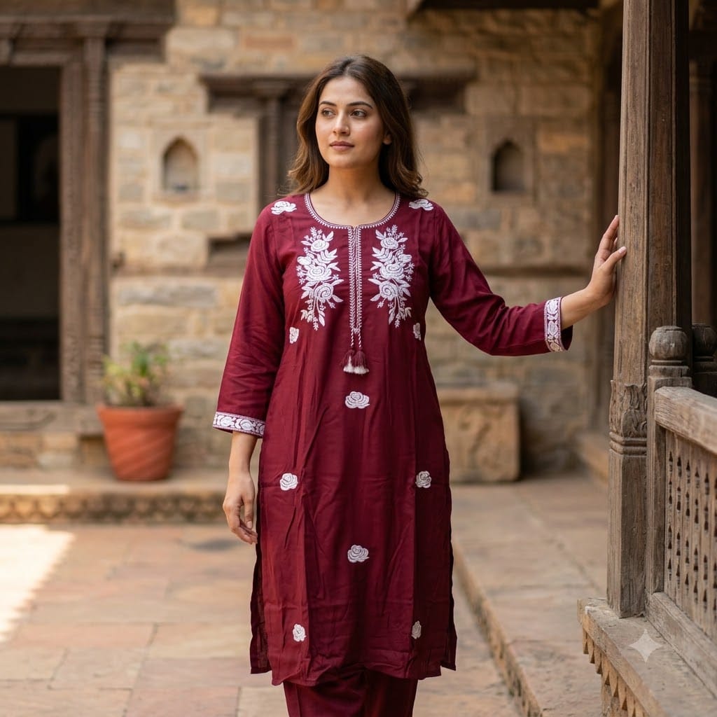 Red Rayon Salwar | 11420
