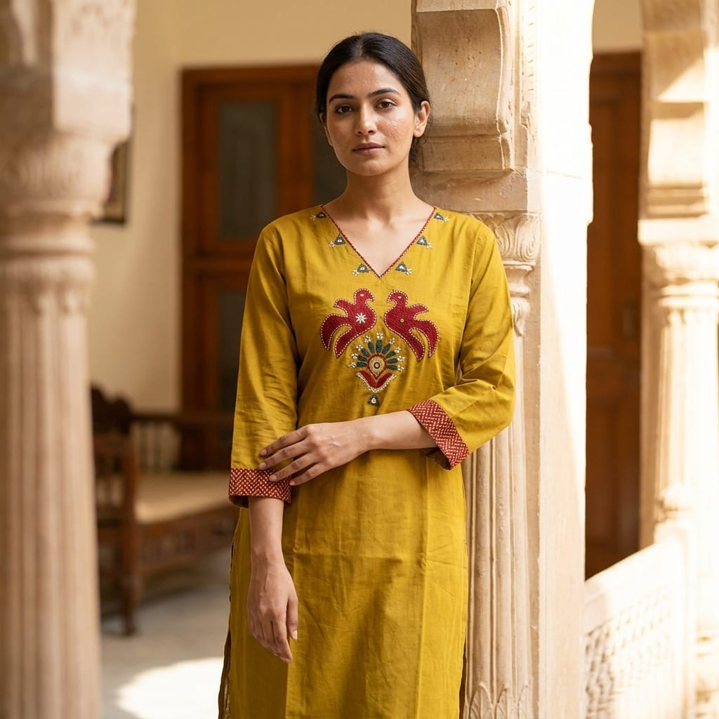 Mustard Cotton Co-ord Set