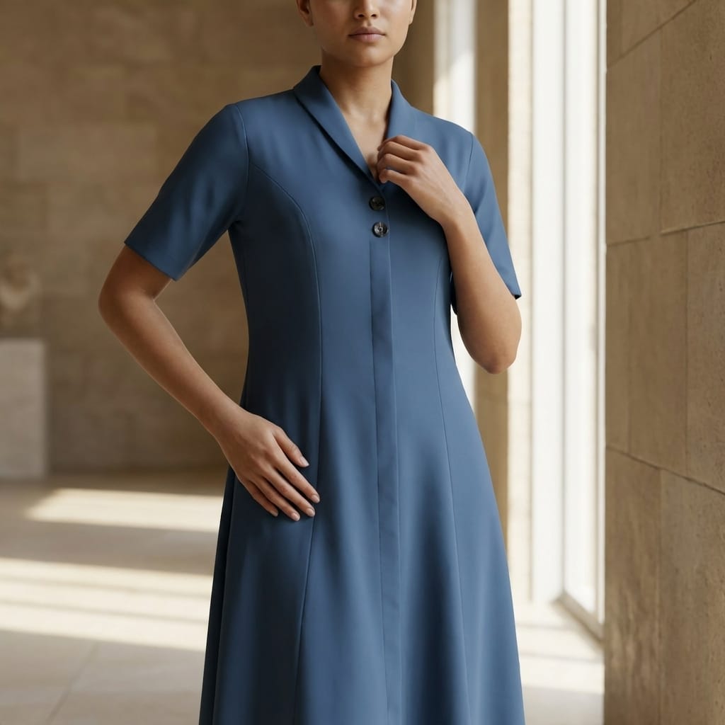 Blue Synthetic Top