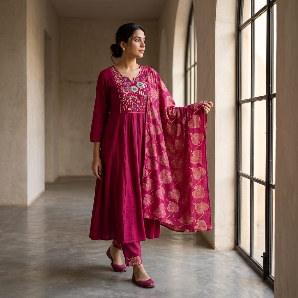 Pink Cotton Silk Salwar | 11297