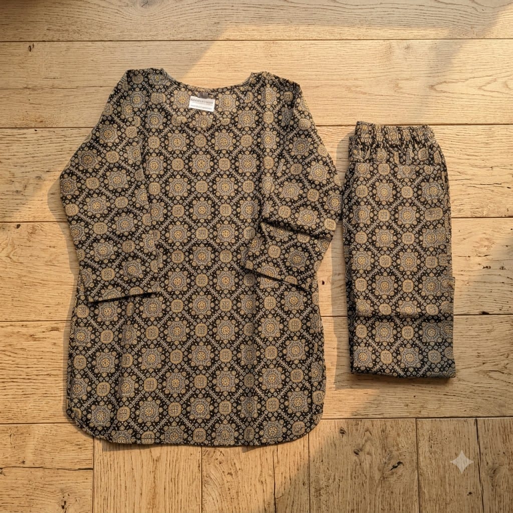 Black Cotton Co-ord Set | 11342