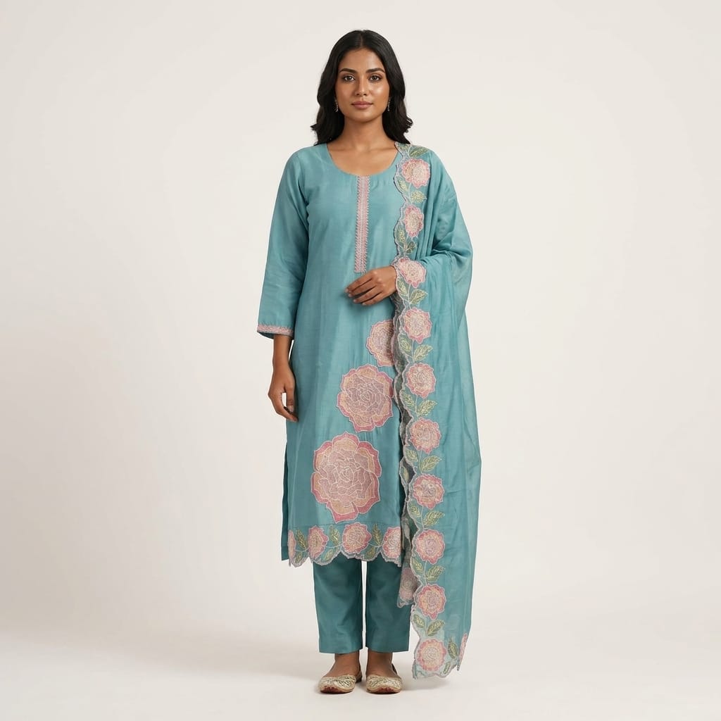 Blue Cotton Silk Salwar | 11251