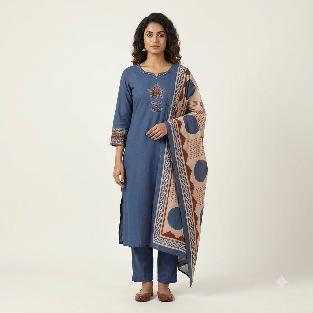 Blue Cotton Salwar | 11373