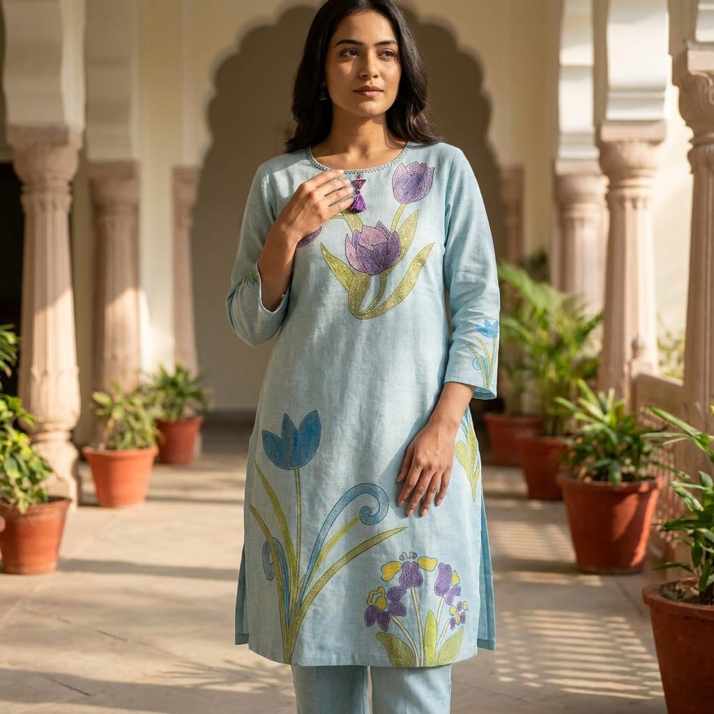 Blue Linen Co-ord Set
