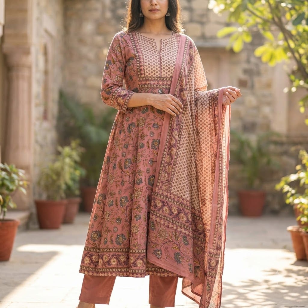 Peach Anarkali Salwar | 11370
