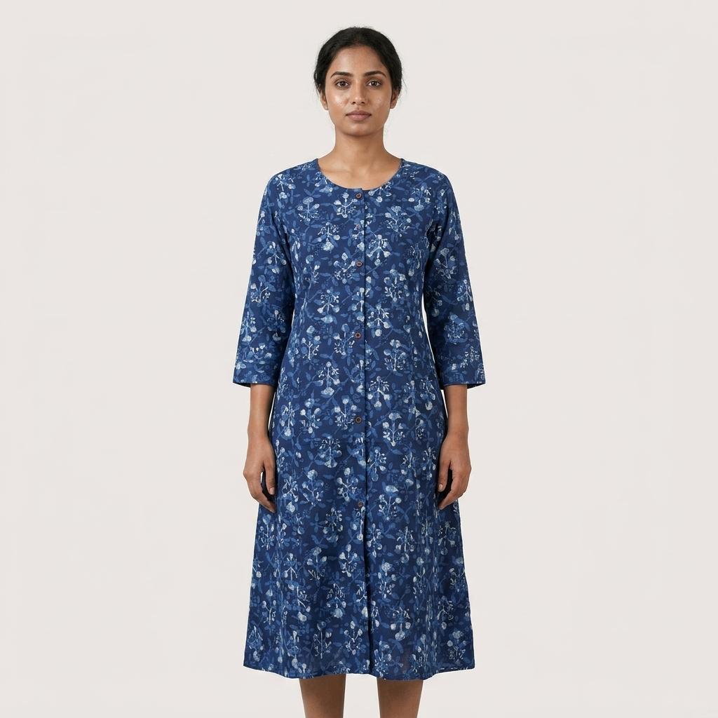 Blue Cotton Kurti
