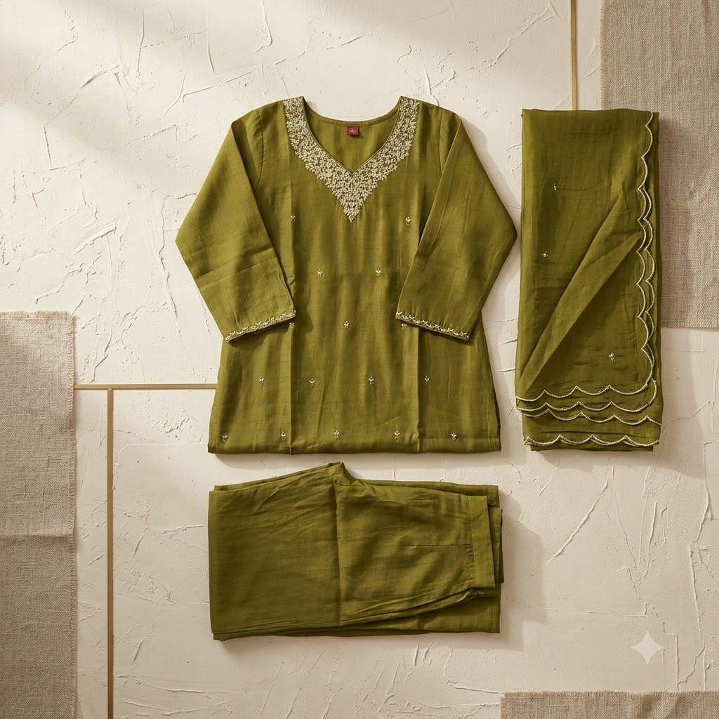 Green Chanderi Silk Salwar | 11381
