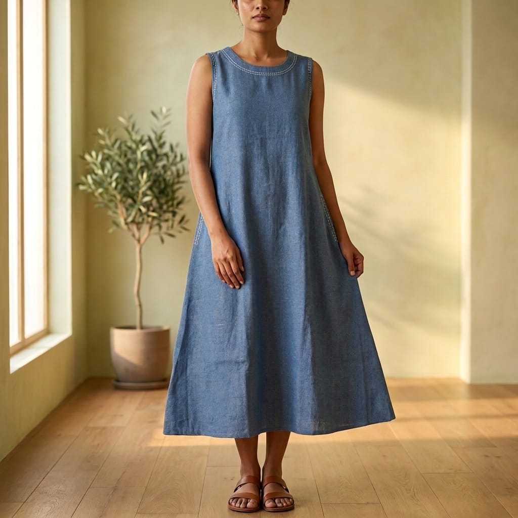Blue Cotton Kurti