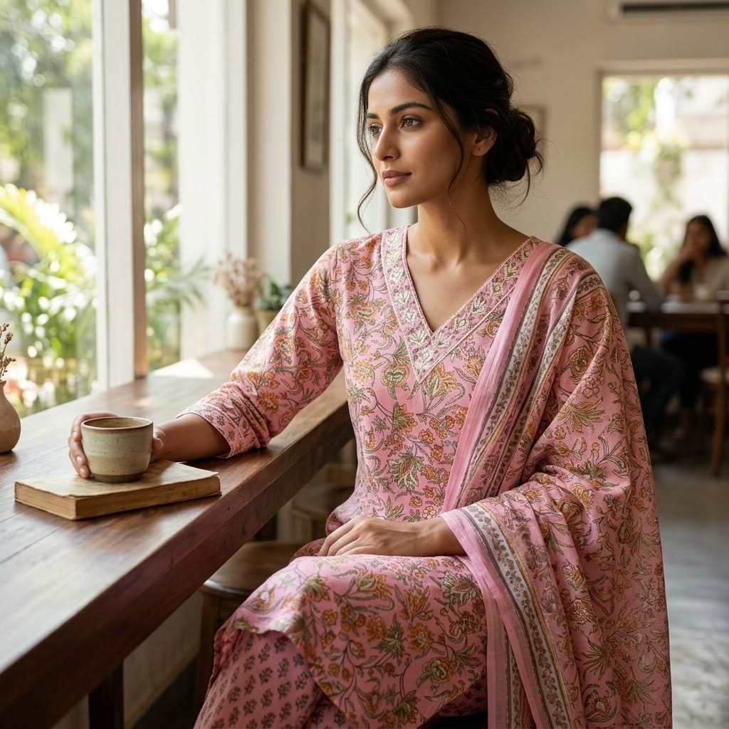 Baby Pink Cotton Salwar