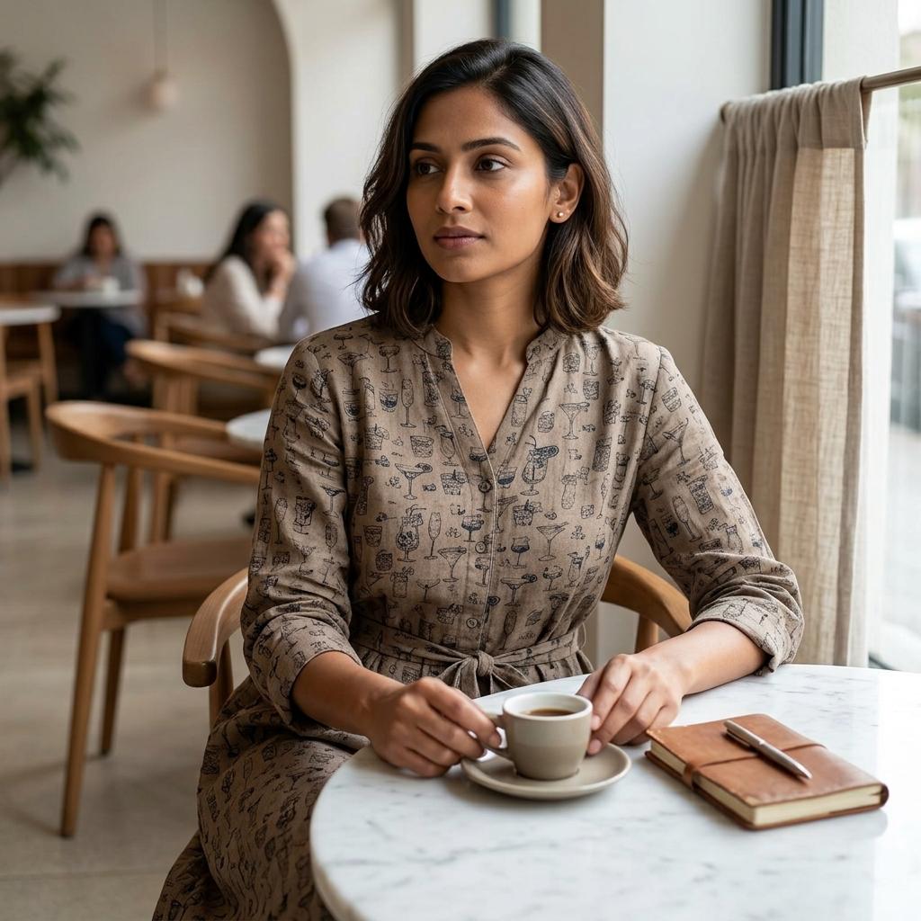Taupe Rayon Kurti