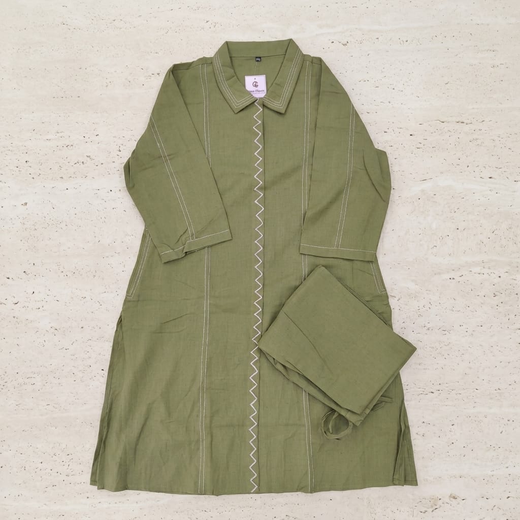 Green Cotton Co-ord Set