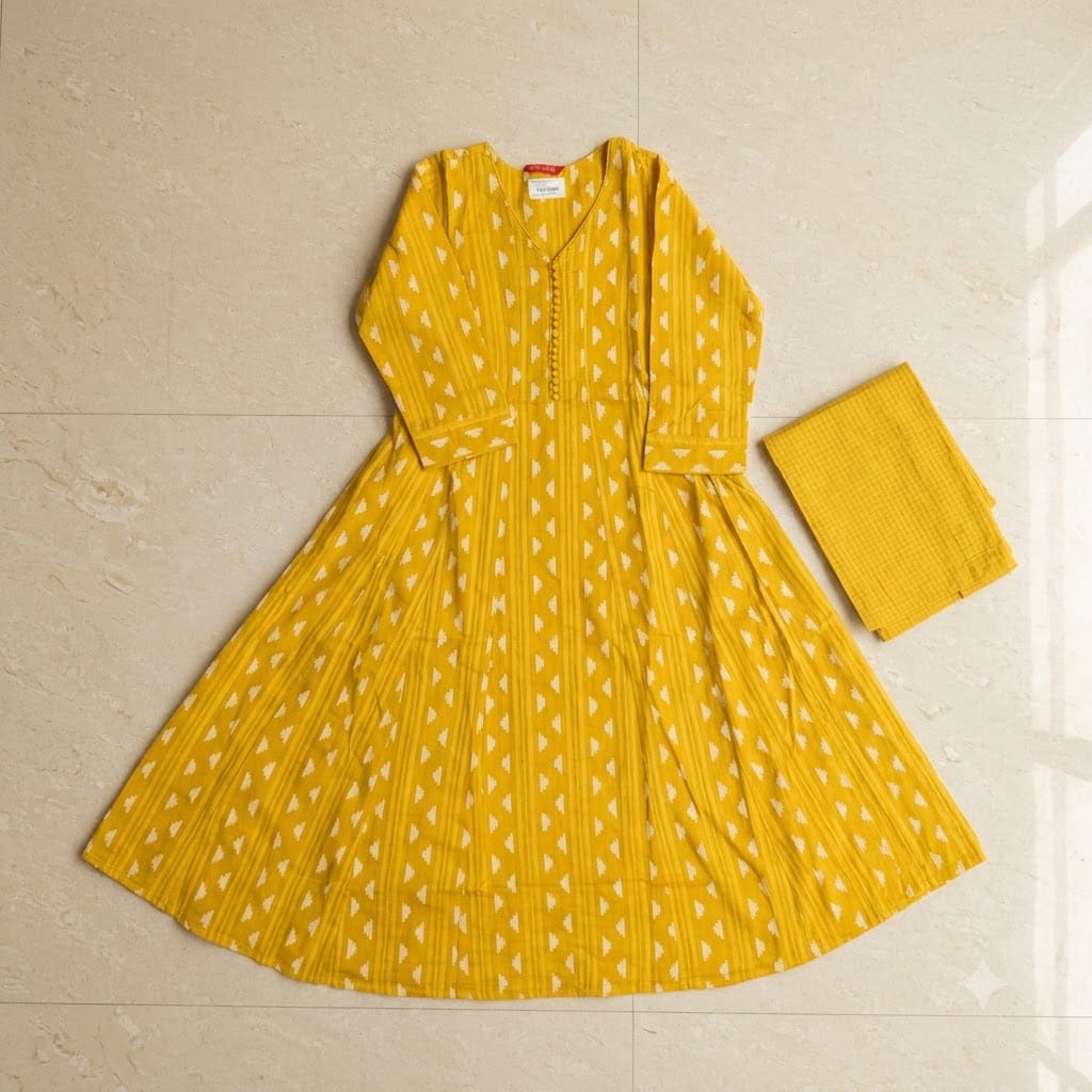 Yellow Cotton Co-ord Set | 11364