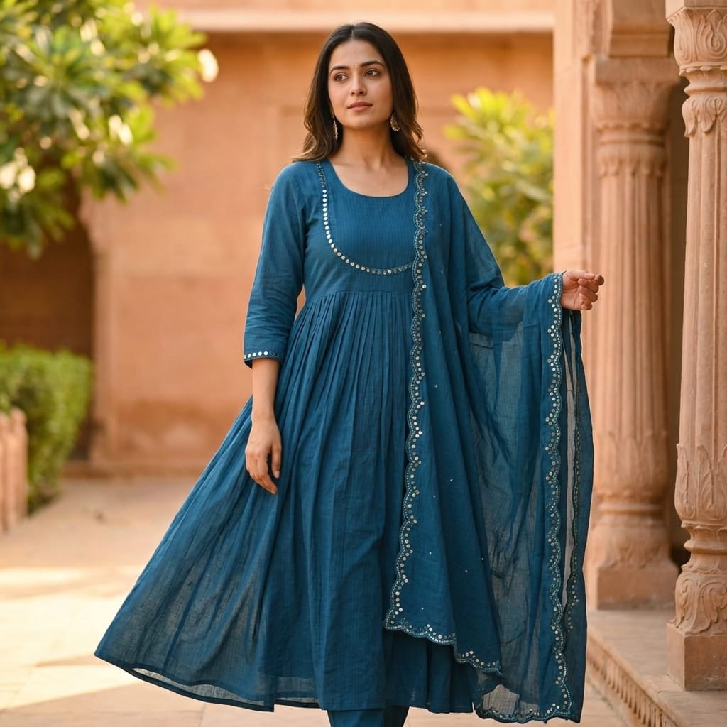 Blue Cotton Salwar