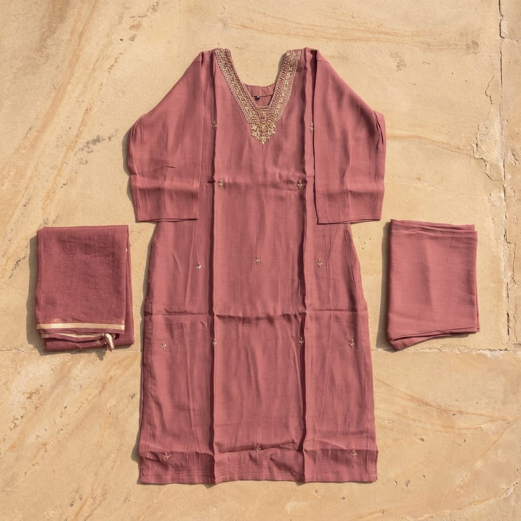 Peach Chanderi Silk Salwar | 11234