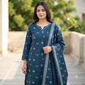 Cyan Cotton Salwar | 11430