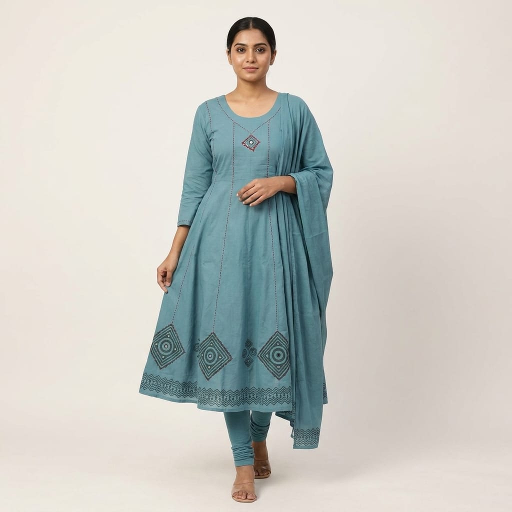 Blue Cotton Salwar